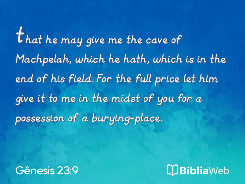 Gênesis 23:9 em imagem para compartilhar