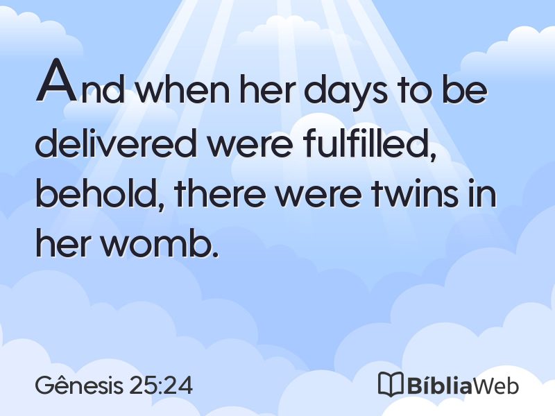 Gênesis 25:24 em imagem para compartilhar