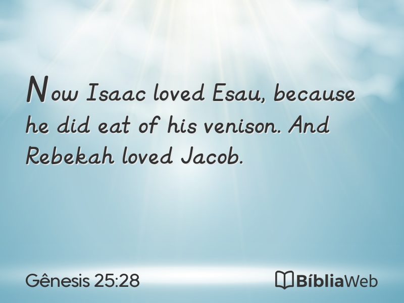 Gênesis 25:28 em imagem para compartilhar