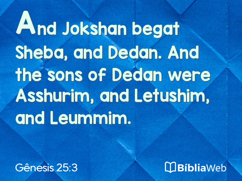 Gênesis 25:3 em imagem para compartilhar