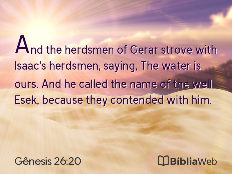 Gênesis 26:20 em imagem para compartilhar