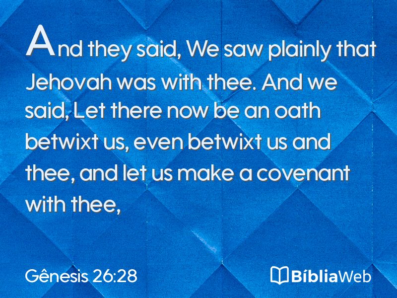 Gênesis 26:28 em imagem para compartilhar