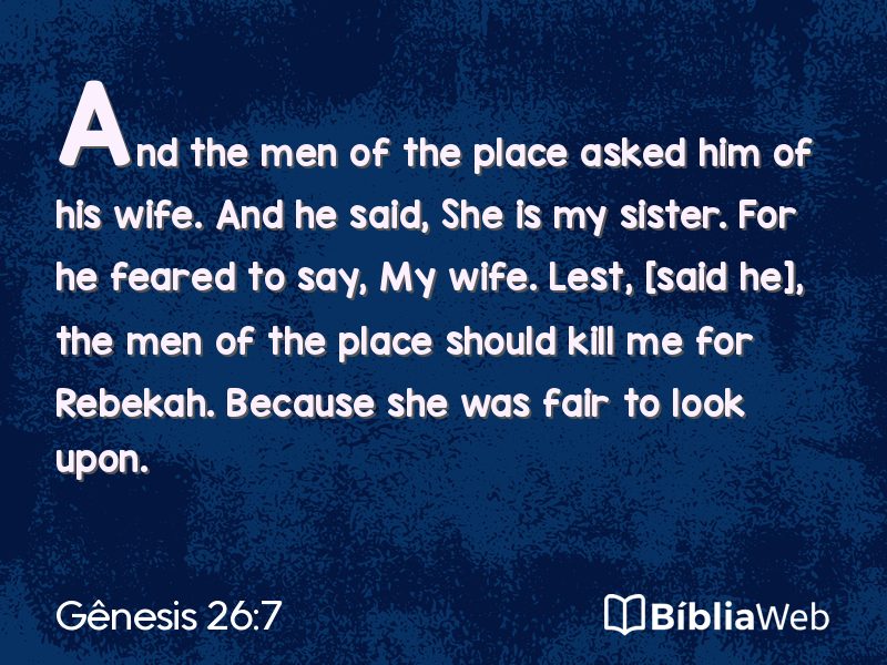 Gênesis 26:7 em imagem para compartilhar