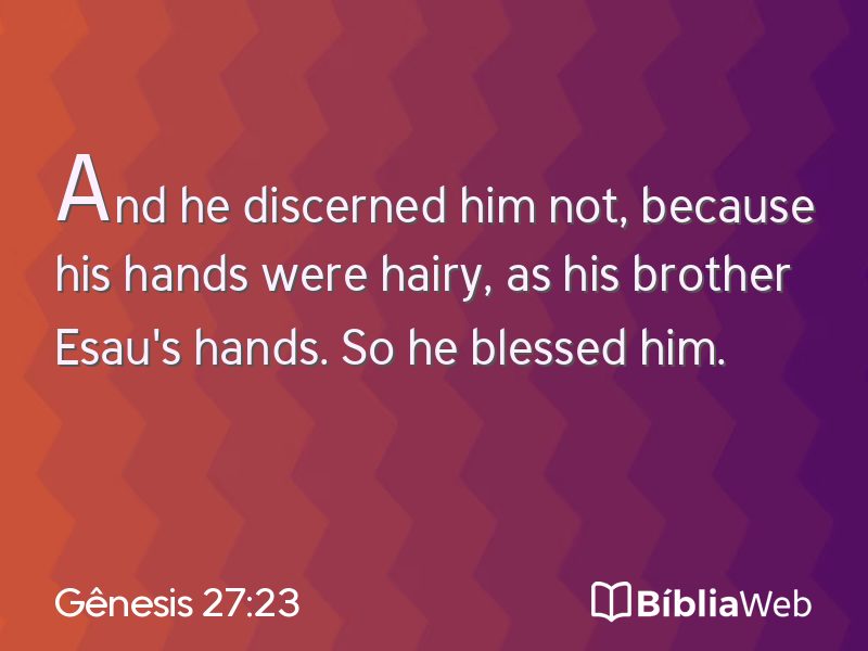 Gênesis 27:23 em imagem para compartilhar