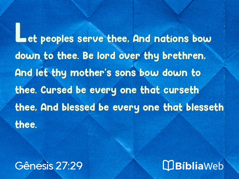Gênesis 27:29 em imagem para compartilhar
