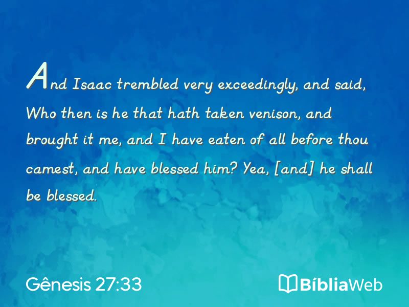 Gênesis 27:33 em imagem para compartilhar