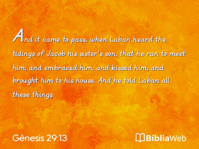 Gênesis 29:13 em imagem para compartilhar