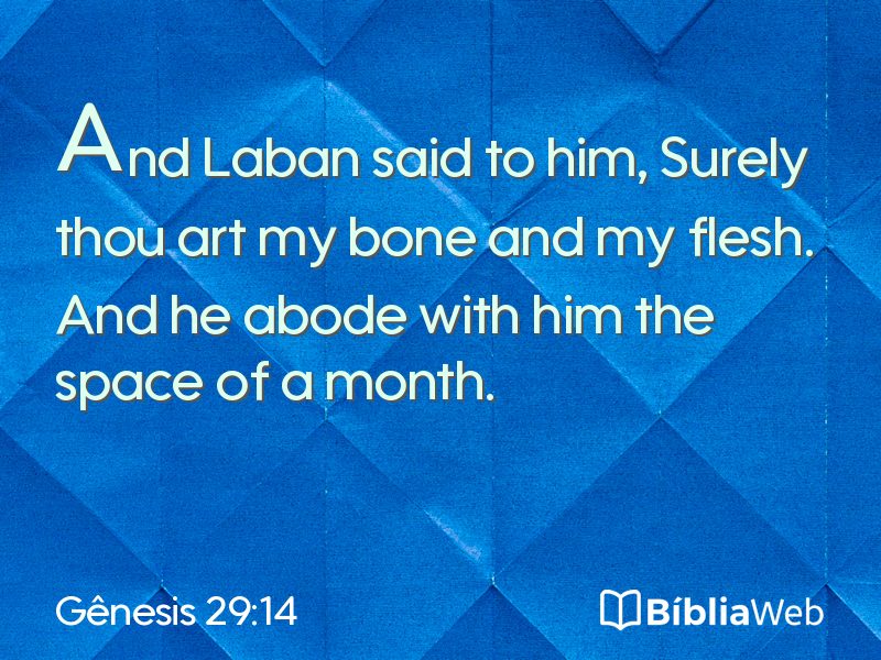 Gênesis 29:14 em imagem para compartilhar