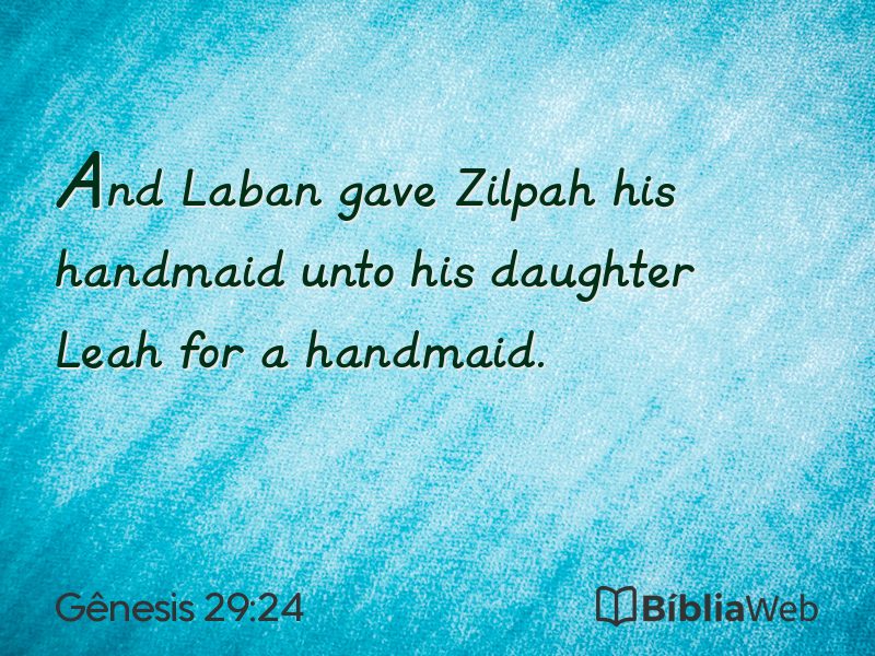 Gênesis 29:24 em imagem para compartilhar