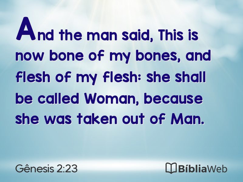 Gênesis 2:23 em imagem para compartilhar