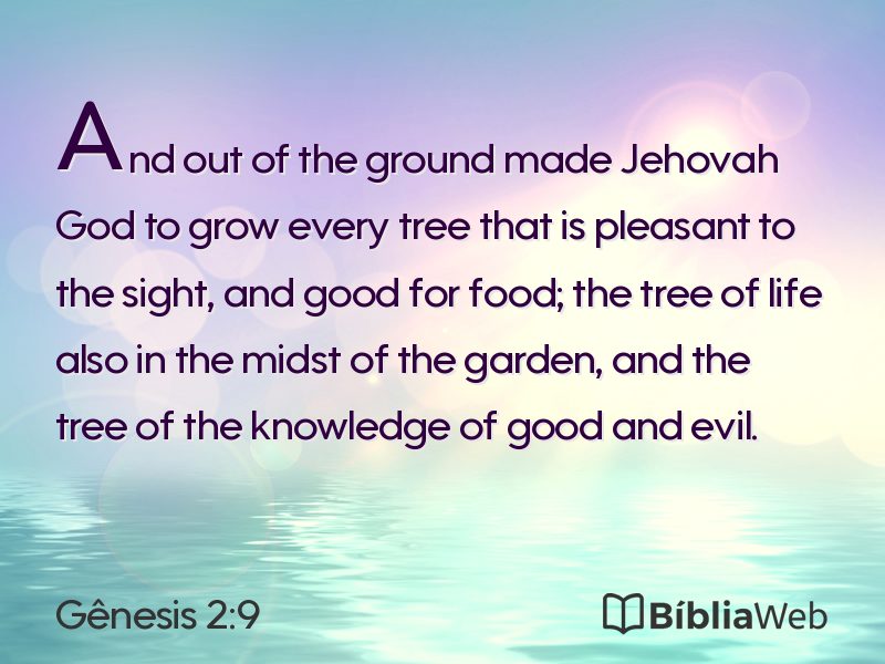 Gênesis 2:9 em imagem para compartilhar
