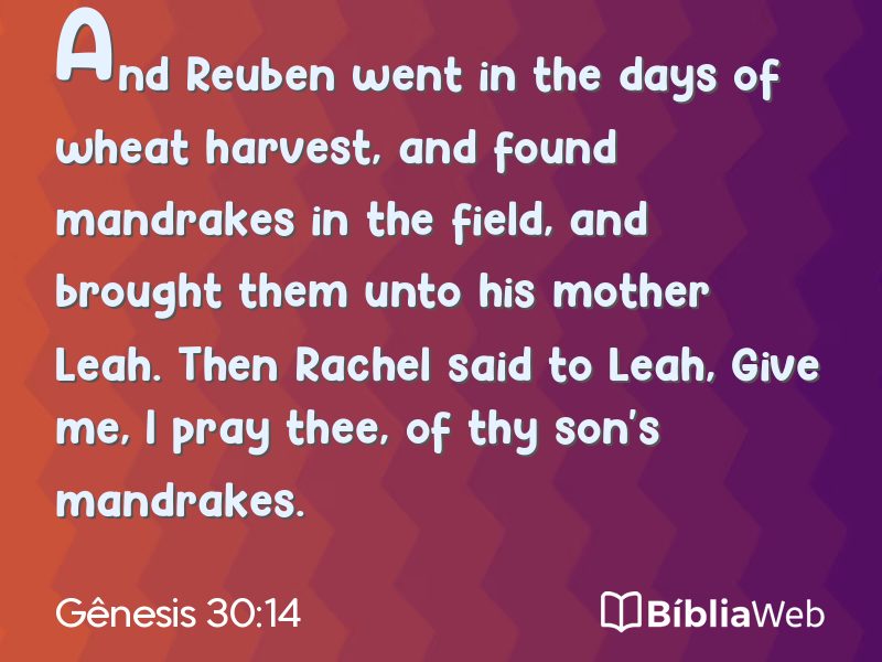 Gênesis 30:14 em imagem para compartilhar