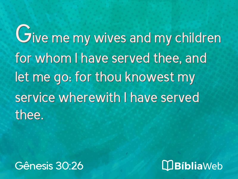 Gênesis 30:26 em imagem para compartilhar