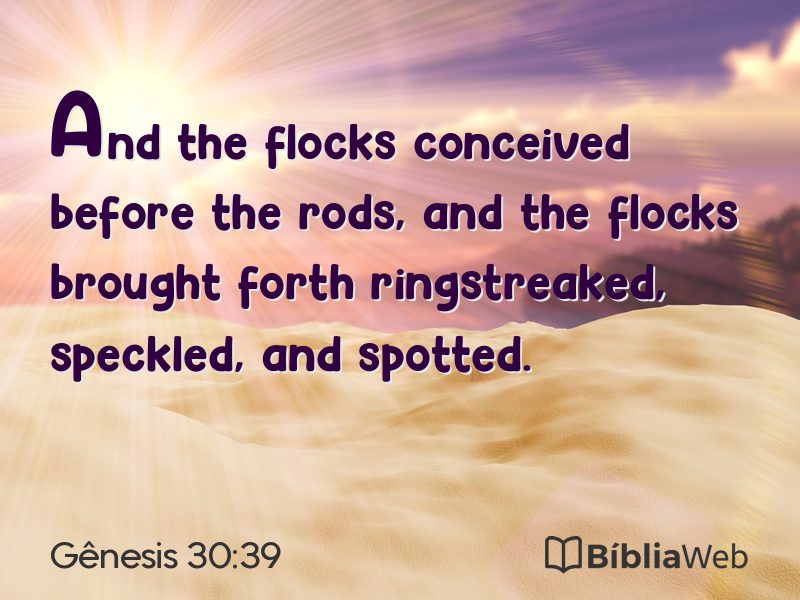 Gênesis 30:39 em imagem para compartilhar