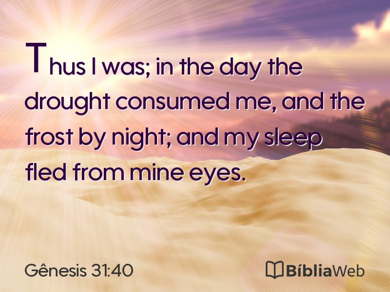 Gênesis 31:40 em imagem para compartilhar