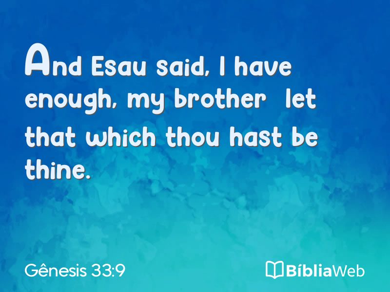 Gênesis 33:9 em imagem para compartilhar