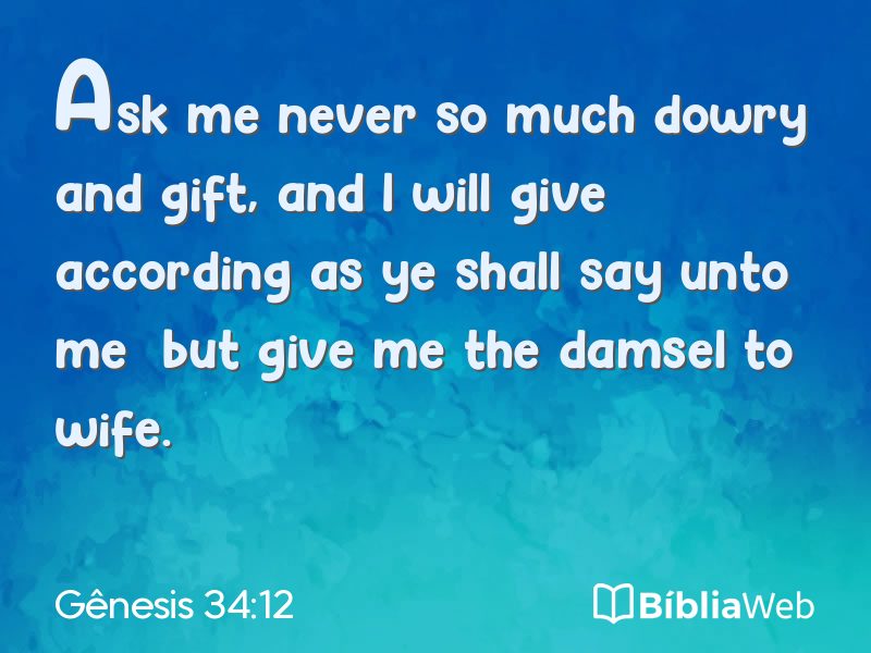 Gênesis 34:12 em imagem para compartilhar
