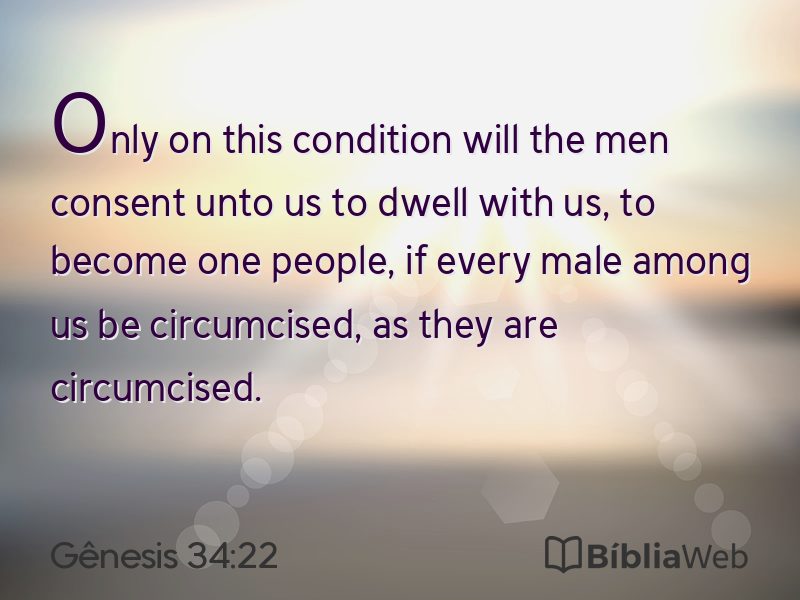 Gênesis 34:22 em imagem para compartilhar