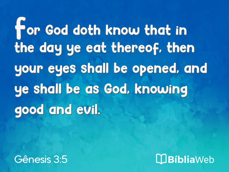 Gênesis 3:5 em imagem para compartilhar