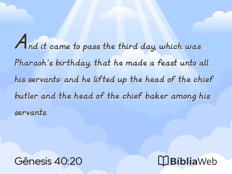Gênesis 40:20 em imagem para compartilhar