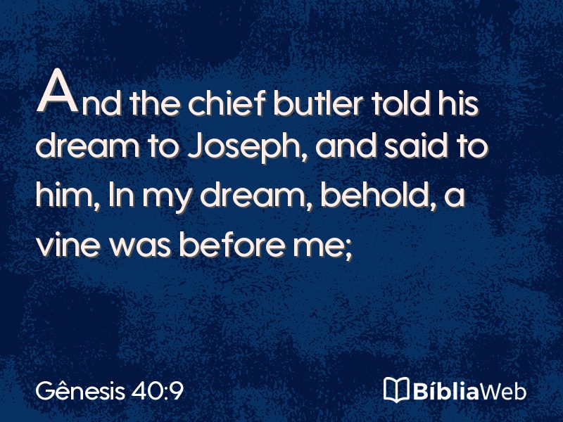 Gênesis 40:9 em imagem para compartilhar