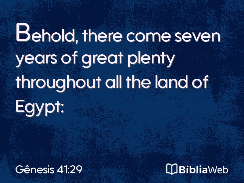 Gênesis 41:29 em imagem para compartilhar