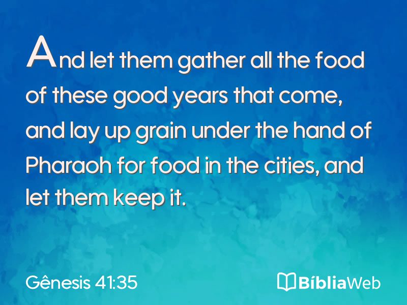 Gênesis 41:35 em imagem para compartilhar