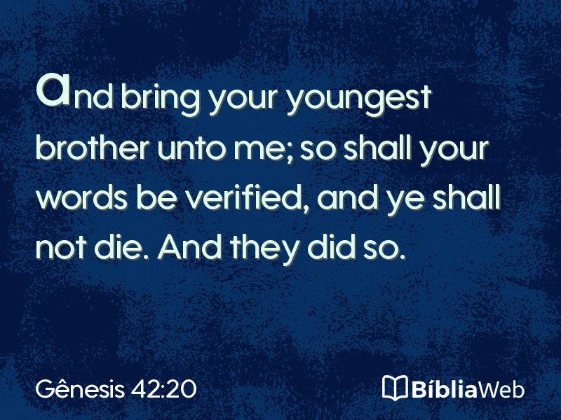 Gênesis 42:20 em imagem para compartilhar