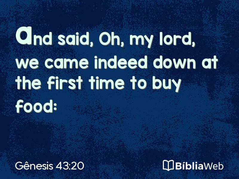 Gênesis 43:20 em imagem para compartilhar
