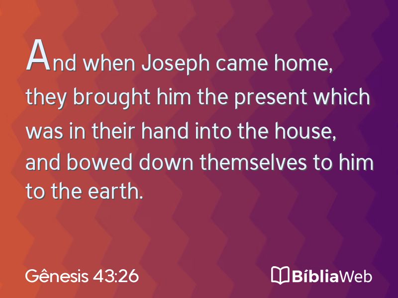 Gênesis 43:26 em imagem para compartilhar