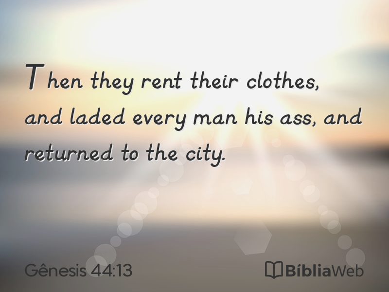 Gênesis 44:13 em imagem para compartilhar