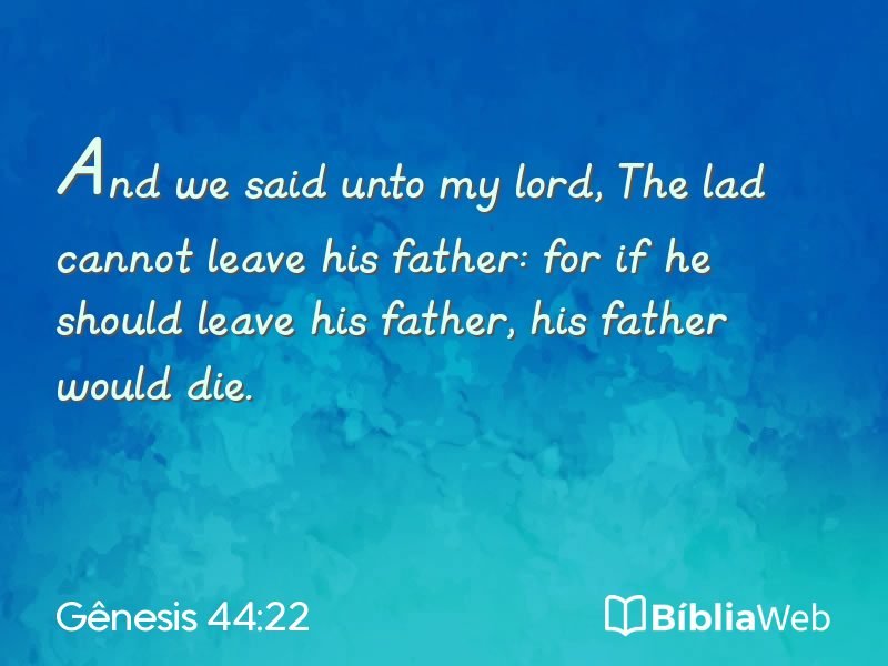 Gênesis 44:22 em imagem para compartilhar