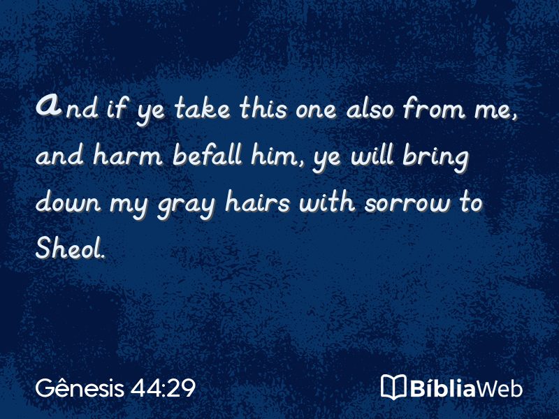 Gênesis 44:29 em imagem para compartilhar