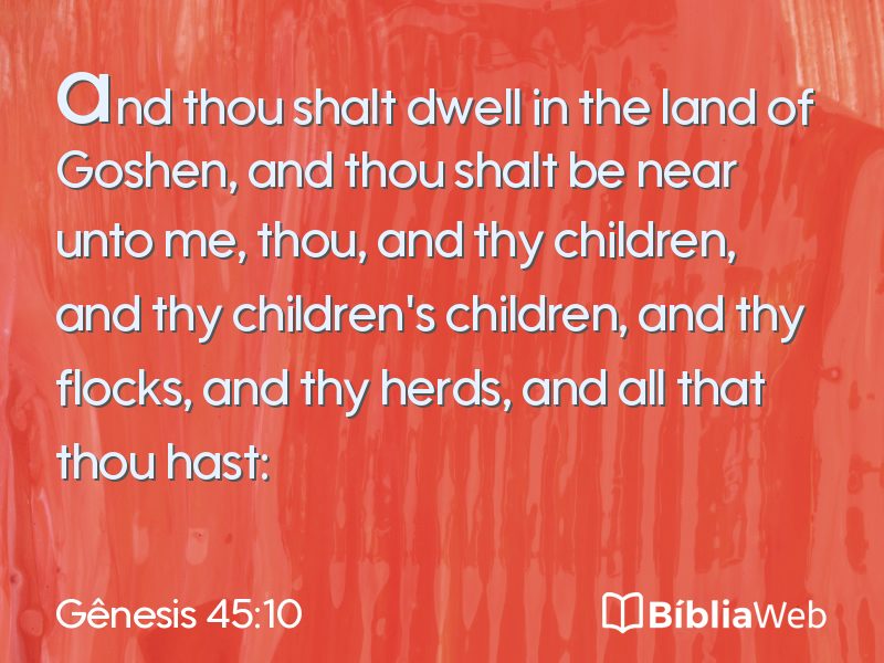 Gênesis 45:10 em imagem para compartilhar