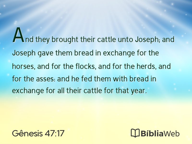 Gênesis 47:17 em imagem para compartilhar