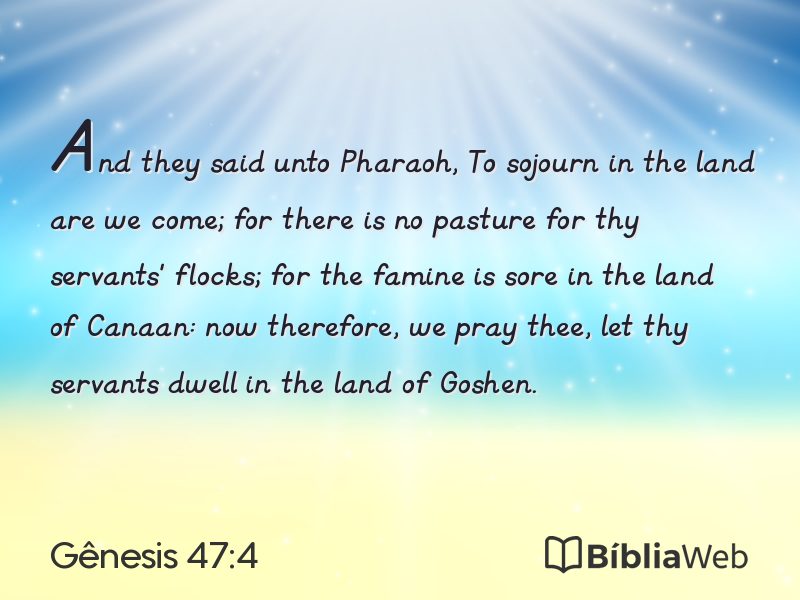Gênesis 47:4 em imagem para compartilhar