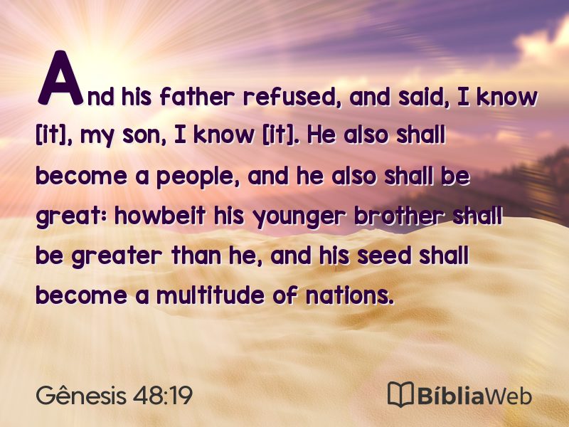 Gênesis 48:19 em imagem para compartilhar