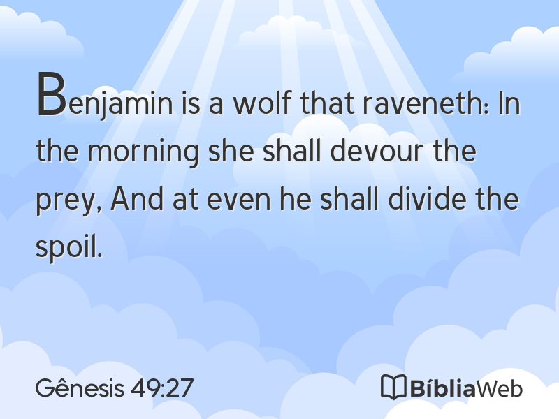 Gênesis 49:27 em imagem para compartilhar