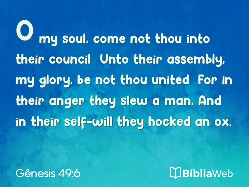 Gênesis 49:6 em imagem para compartilhar