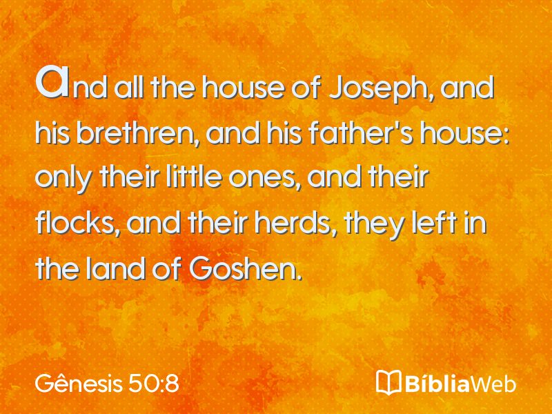 Gênesis 50:8 em imagem para compartilhar
