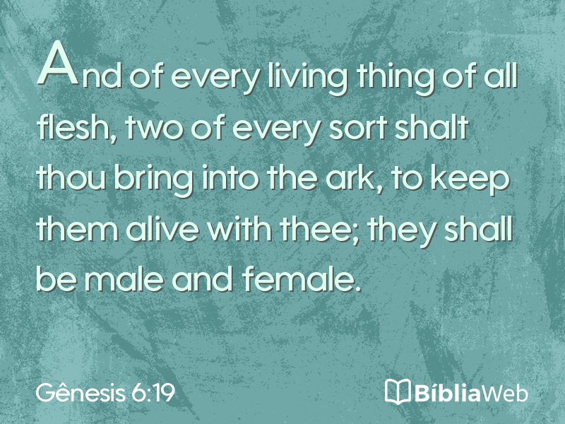 Gênesis 6:19 em imagem para compartilhar