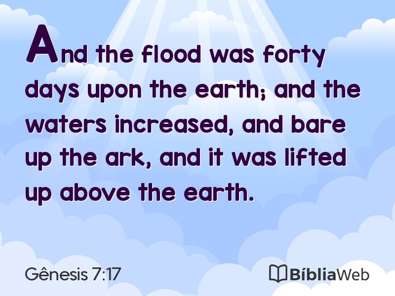 Gênesis 7:17 em imagem para compartilhar