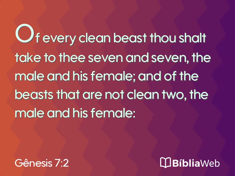 Gênesis 7:2 em imagem para compartilhar