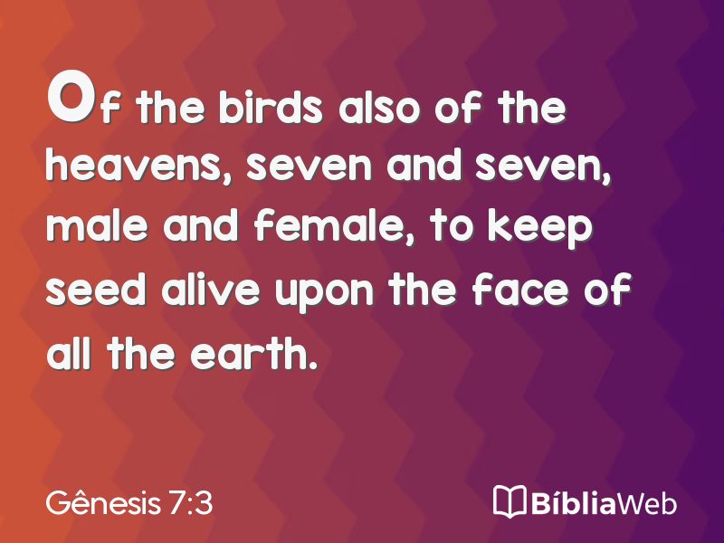Gênesis 7:3 em imagem para compartilhar