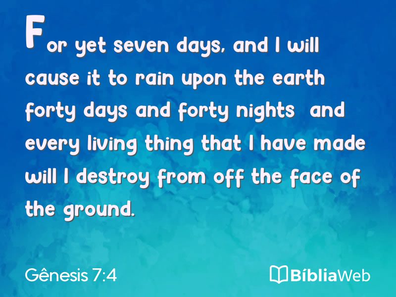 Gênesis 7:4 em imagem para compartilhar