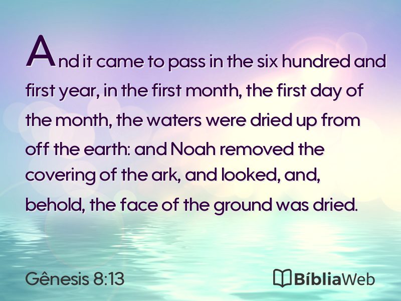 Gênesis 8:13 em imagem para compartilhar