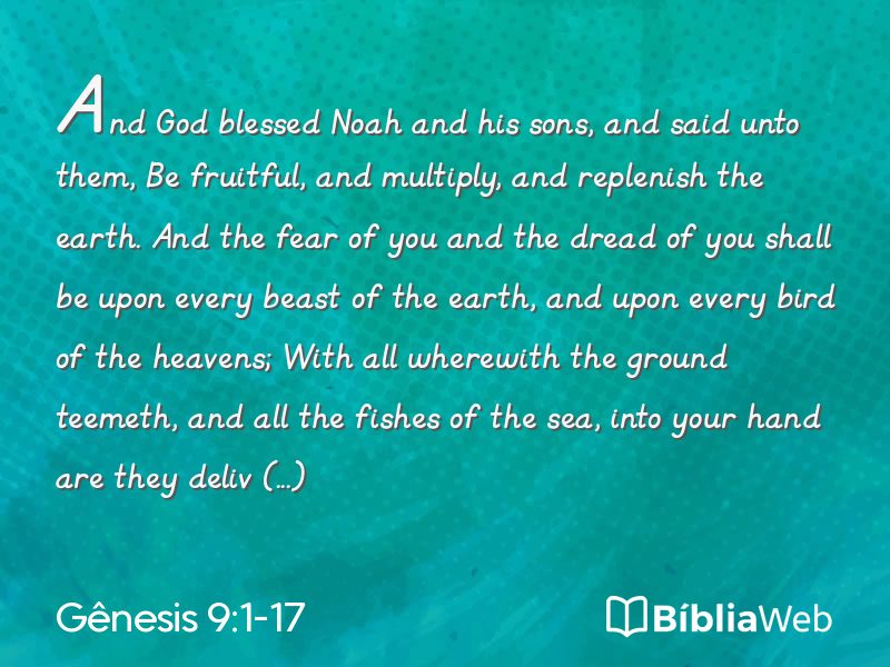 Gênesis 9:1-17 em imagem para compartilhar