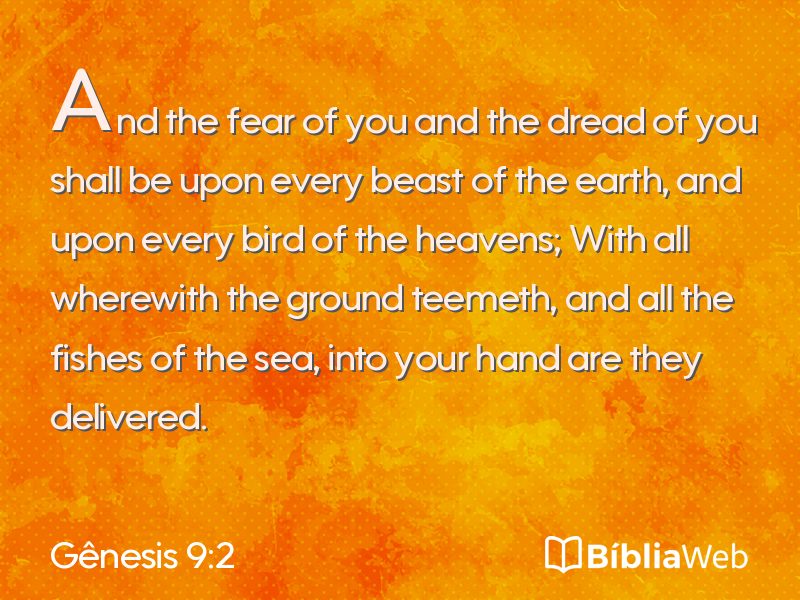Gênesis 9:2 em imagem para compartilhar