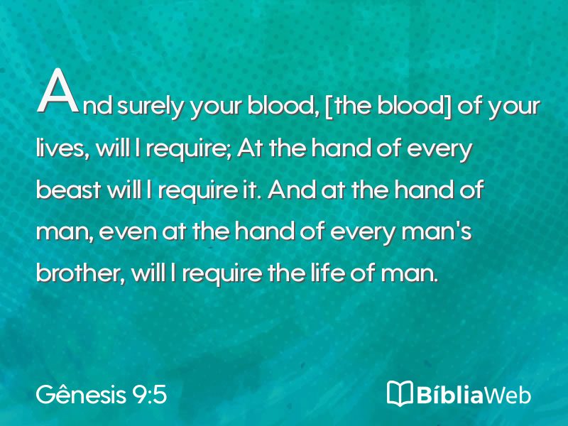 Gênesis 9:5 em imagem para compartilhar