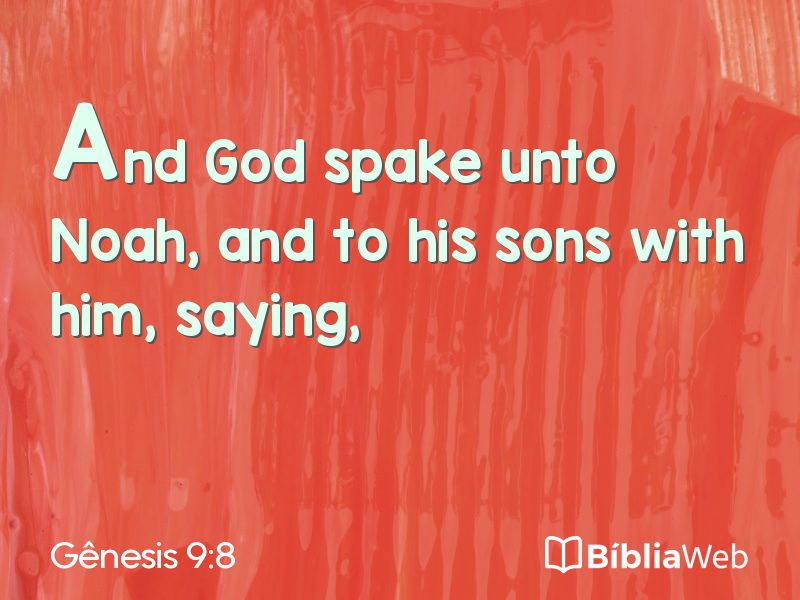 Gênesis 9:8 em imagem para compartilhar
